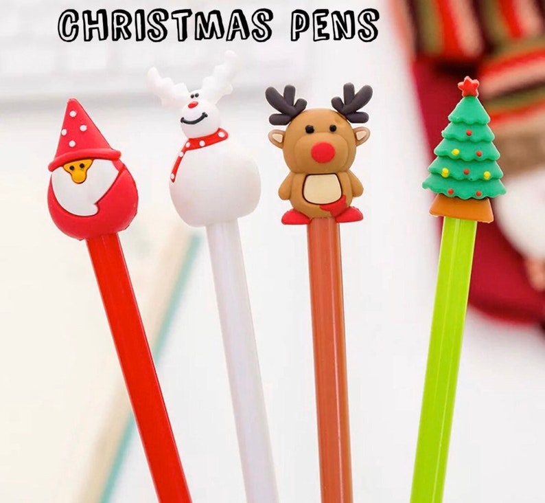 Christmas Friends Pens, Christmas Pen, Cute Christmas Pen, Christmas, Christmas Stationery, Stationery, Father Christmas Pen, Snowman Pen image 1