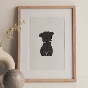 Nude Bust Print, Feminist Art, Nude Wall Art, Minimalist Art, Boho Art