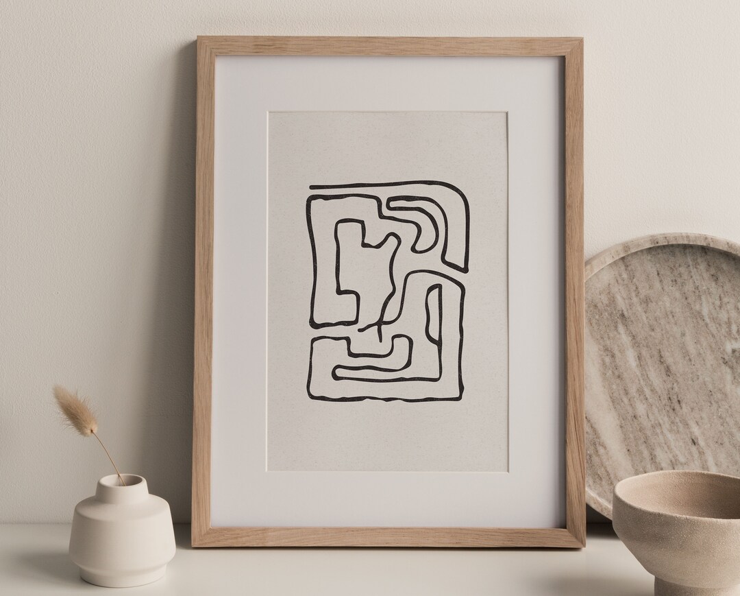 Printable Abstract Art, Single Line Drawing, Minimal Art, Abstract Line