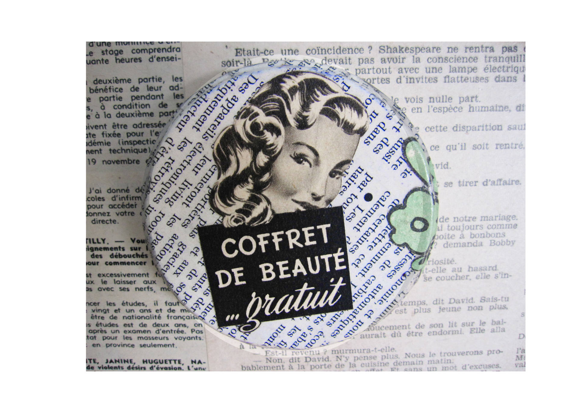 Magnet Pin Up Rétro, Années 50, Illustration Française Fifties, Recyclage, Revue Vintage, Aimant Dec