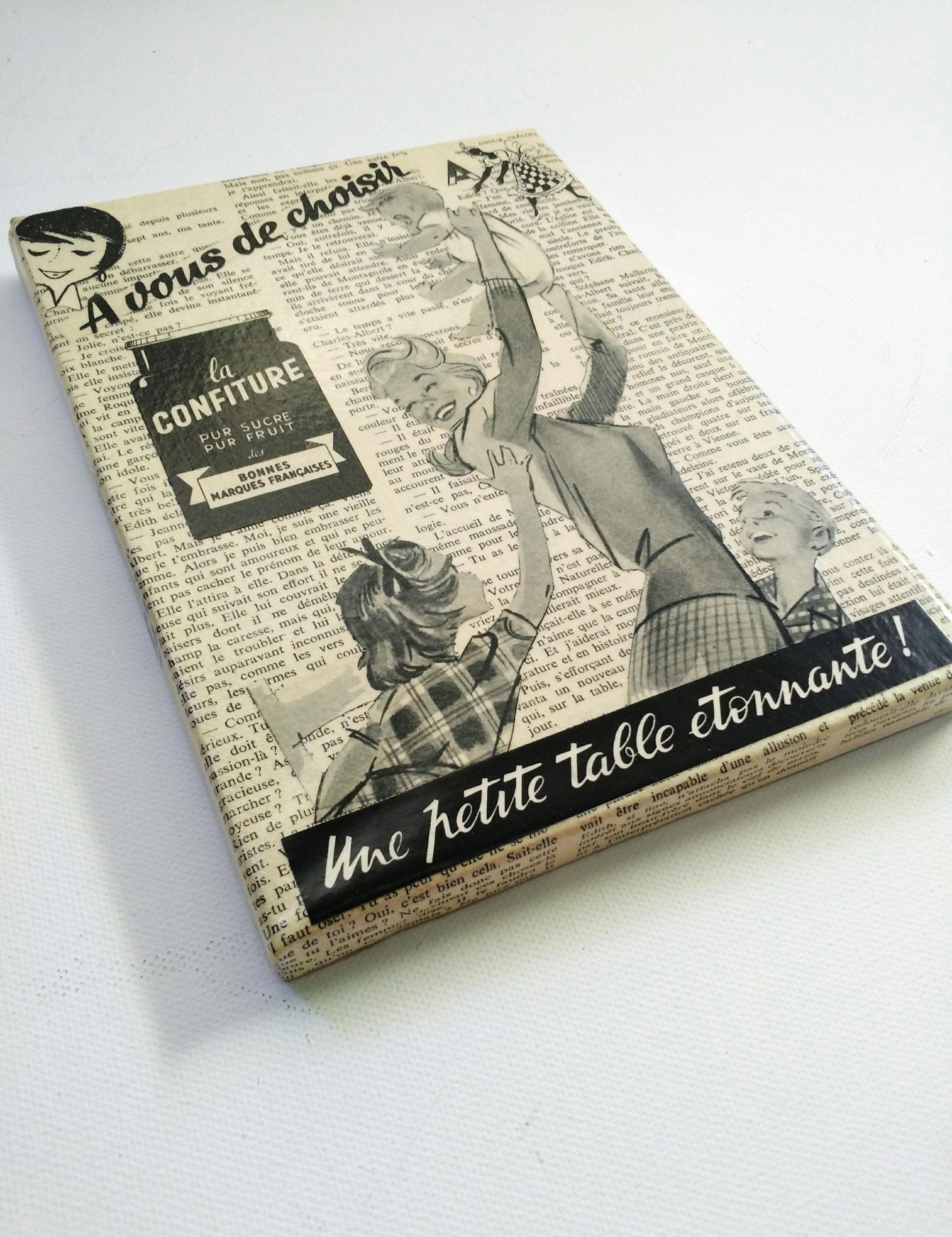 Tableau 50S, Collage Contemporain, Cadre sur Toile, Fifties, Publicité Vintage, Atomic Age Art, Vint