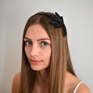 Schwarz Perlen Stirnband Frauen Erwachsene Mädchen Brautjungfer Stirnband Party Prom Hochzeit Stirnband funkelnden Kristall Mode Stirnband Geschenk für Mädchen