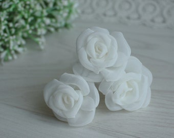 Ivory Rose Hair pins,Bridal Rose Hair Pins,Wedding hair pins,bridesmaids flower hair pins,Set Small Rose Hair pins,Woman girl Rose hair pin