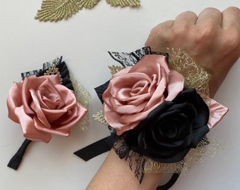 Pink~Open Rose Pin Corsage~Wrist~Boutonniere~wedding~Prom~party~Ouinceanera 