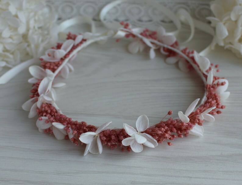 Dried Preserved Floral Crown Real Flower Hair Wreath Wedding Etsy