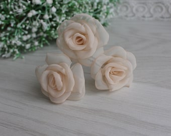 Champagne flower Hair pins Wedding hair pins Bridal bridesmaids flower hair pins Set Small Rose Hair pins Woman girl Rose hair pins Floral