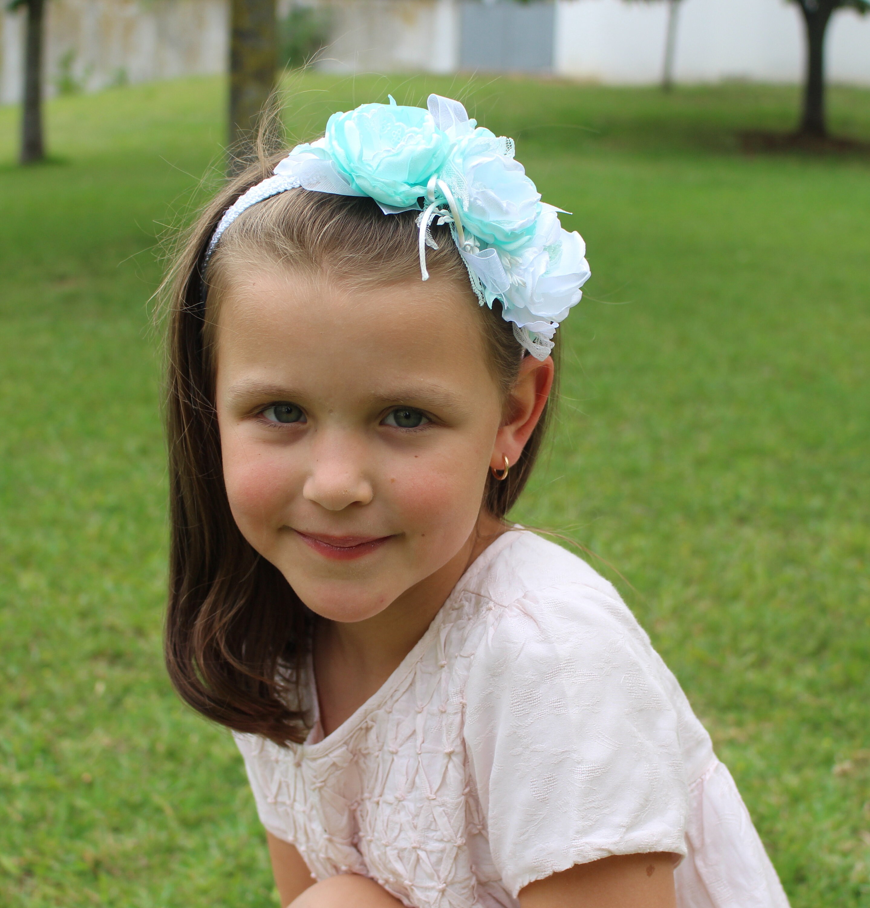 White Mint Flower Headband Wedding Headband Toddler Little Etsy