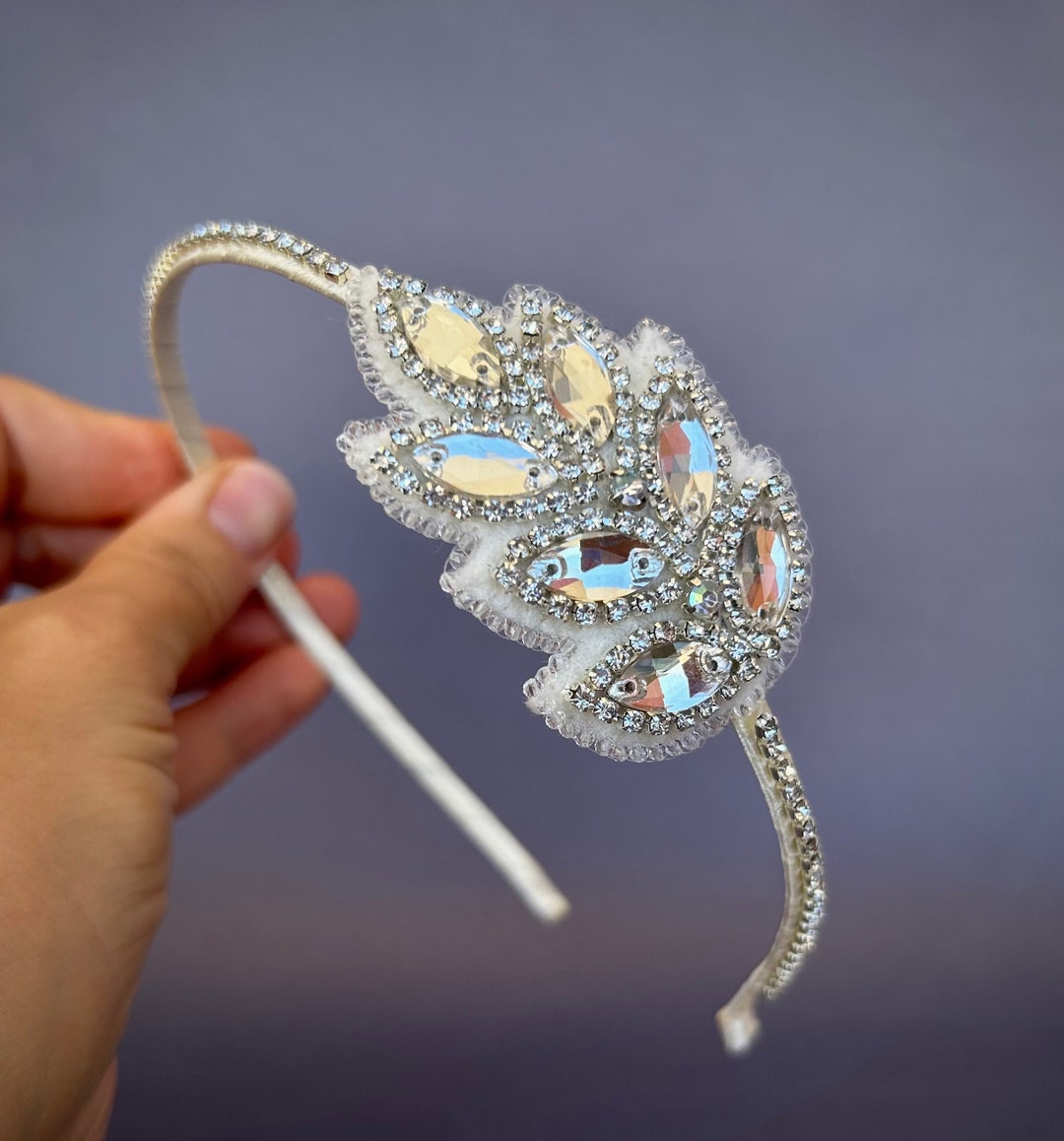 Flower Rhinestone Beaded Headband Jewelry Crown Tiara Prom Etsy