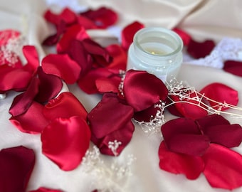 Red Satin Rose Petals: Wedding, Party Confetti