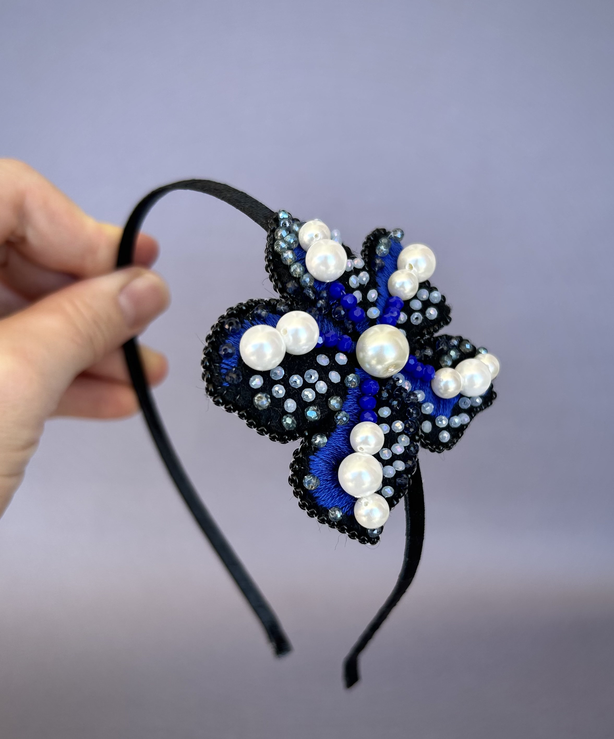 Crystal Flower Headband Pearl Bead Tassel Luxury Rhinestone Elegant Floral Crystal Floral Headband - Etsy main image 3