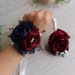 Navy blue burgundy ivory Wrist Corsage boutonniere Set Bridesmaid Corsage bracelet Wedding Prom corsage Homecoming Flower Alternatives 