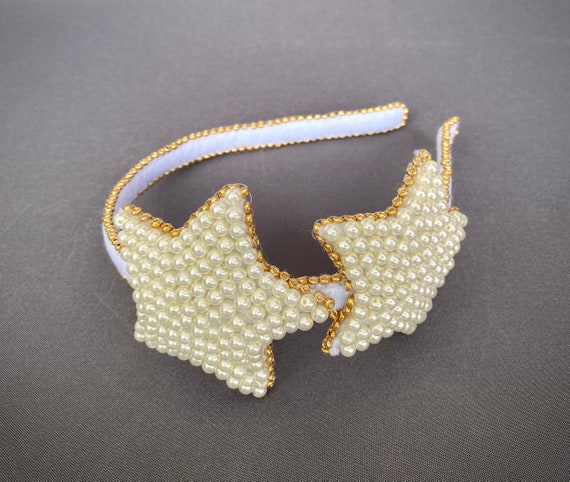 Star Pearl Headband - Celestial Girl Costume - Wedding Ivory 