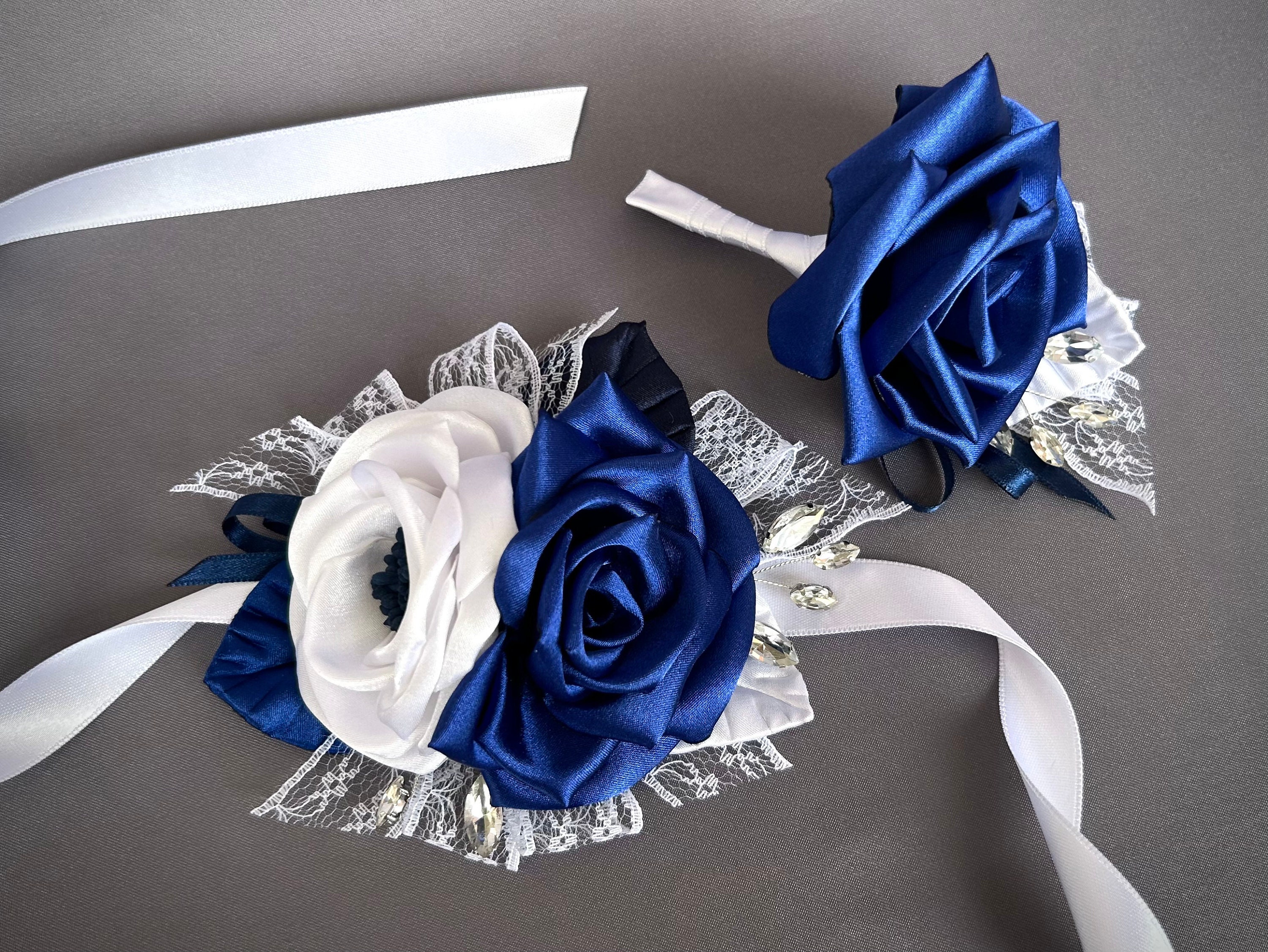 Wedding Wrist Corsages (Set of 6) - Romantic Dusty Blue – Ling's