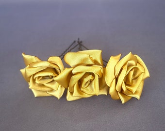 Gold flower Hair pins rose hair pins Bridal Hair pins wedding Hair pins hair bobby pins Bridesmaid Hair Pins Set Woman girl hair pins