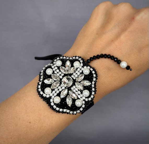 SPECTACULAR Black and silver BLING HEADBAND Silver and Black Flapper Headband, Great Gatsby Headpiece  main image 4