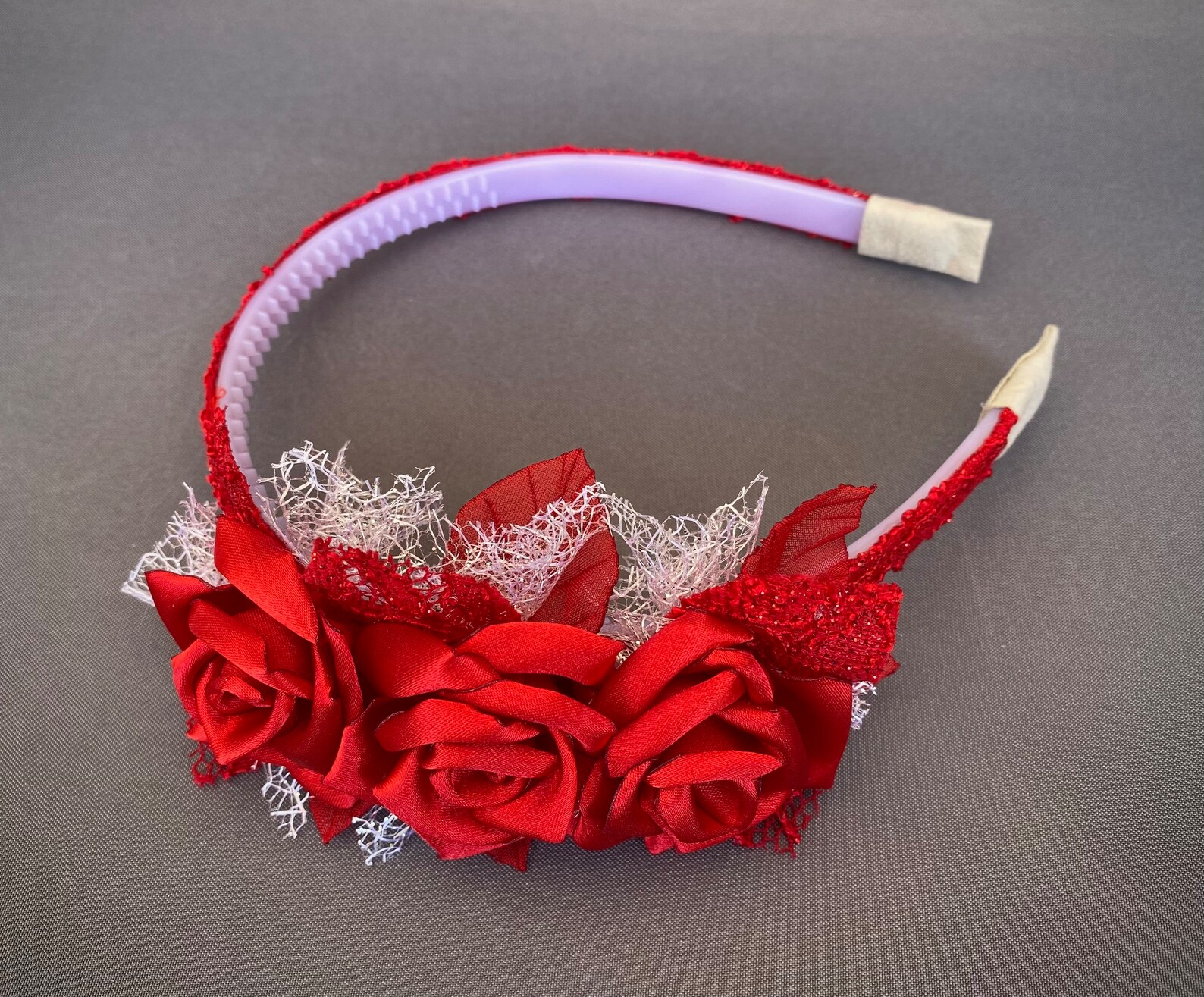 Kids DOTD Black and Red Rose Headband Child