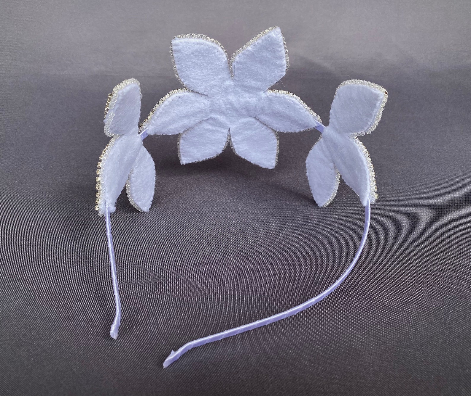 Beaded Flower Headband Crystal Rhinestone Headband Prom Etsy