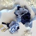 Navy Blue and Sky blue Wrist Corsage boutonniere Wedding Grad Prom Corsage Bridesmaid Corsage Groom boutonniere Homecoming Flower Bracelet 