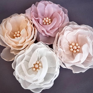 Fabric Organza Flowers for Wedding Decor, Handmade Craft Appliques Home Decoration DIY