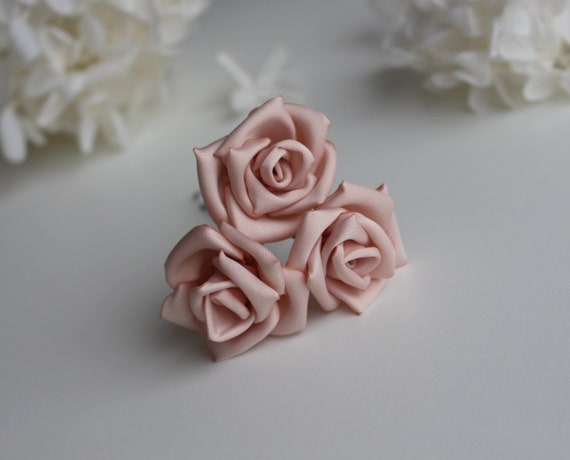 Blush Pink Flowers Hair Pins for Bride, Bridesmaids, Women  display picture 2
