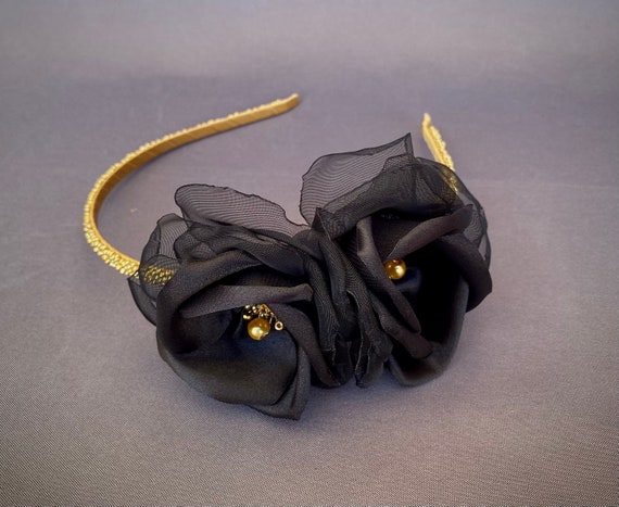 3Pcs Bundle Headbands beaded flower,  Rope twist and black with gold accent IMG-6426.jpg?v=1692983565&  main image 3