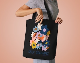 Keep Growing Bright Cotton Tote Bag