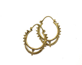 Brass Earrings mini hoops