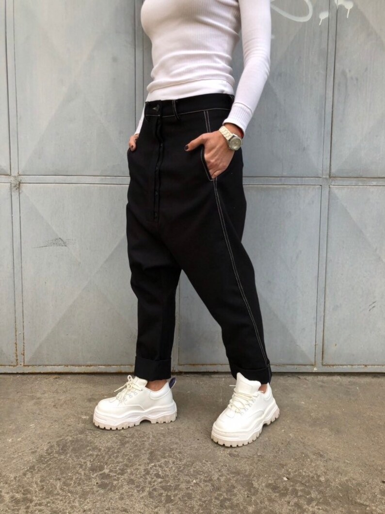 New Drop Crotch Pants Paradox Black Pants Casual Pants Women Black Pants Summer Pants Chic Pants PP0611