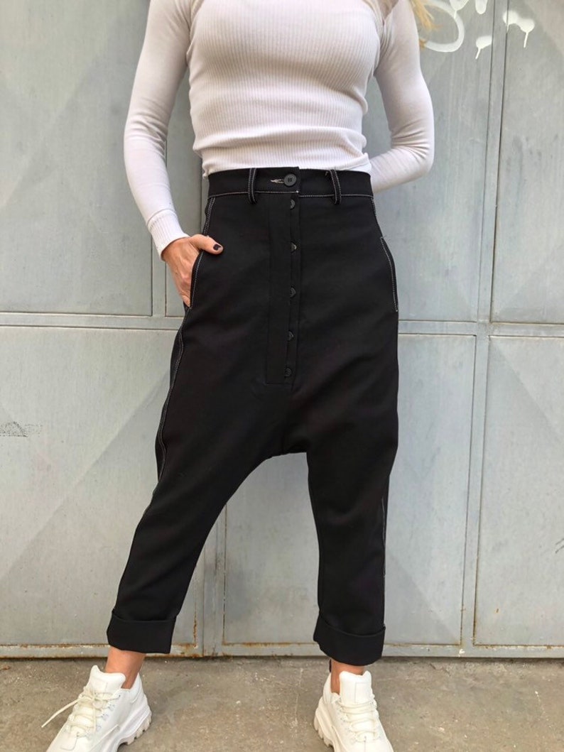New Drop Crotch Pants Paradox Black Pants Casual Pants Women Black Pants Summer Pants Chic Pants PP0611