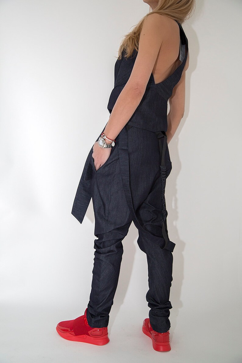Women Pants Paradox Baggy Denim Pants Crotch Harem Pants Suspenders Pants Boho Pants Punk Pants Jeans PP0035
