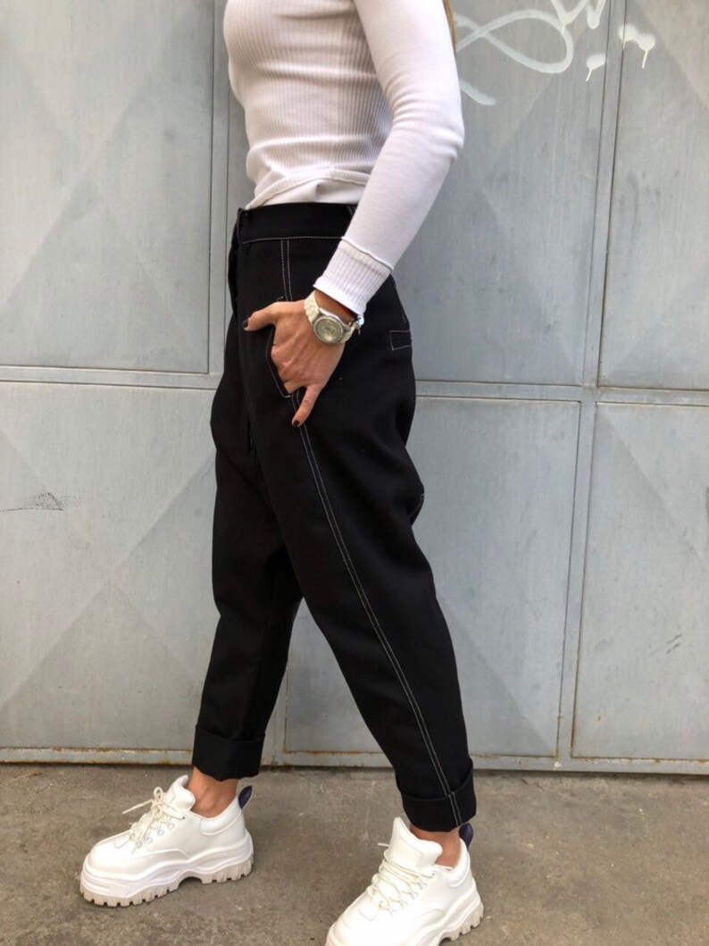 New Drop Crotch Pants Paradox Black Pants Casual Pants Women Black Pants Summer Pants Chic Pants PP0611