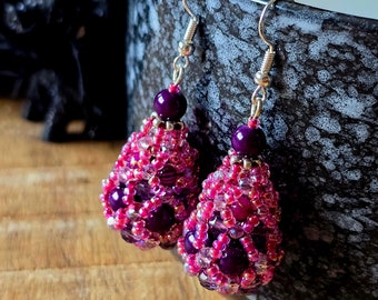 Crystal drop earrings, new design in our shop. A special combination of different types of crystal and glass.