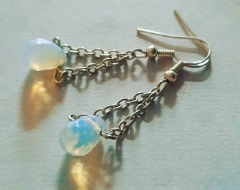 Sterling silver earrings with moonstone