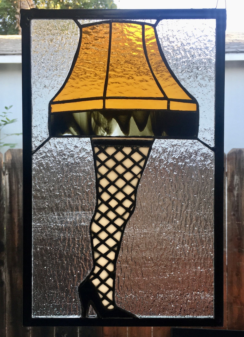 Leg Lamp Stained Glass Panel Approx 10 X 16 Etsy