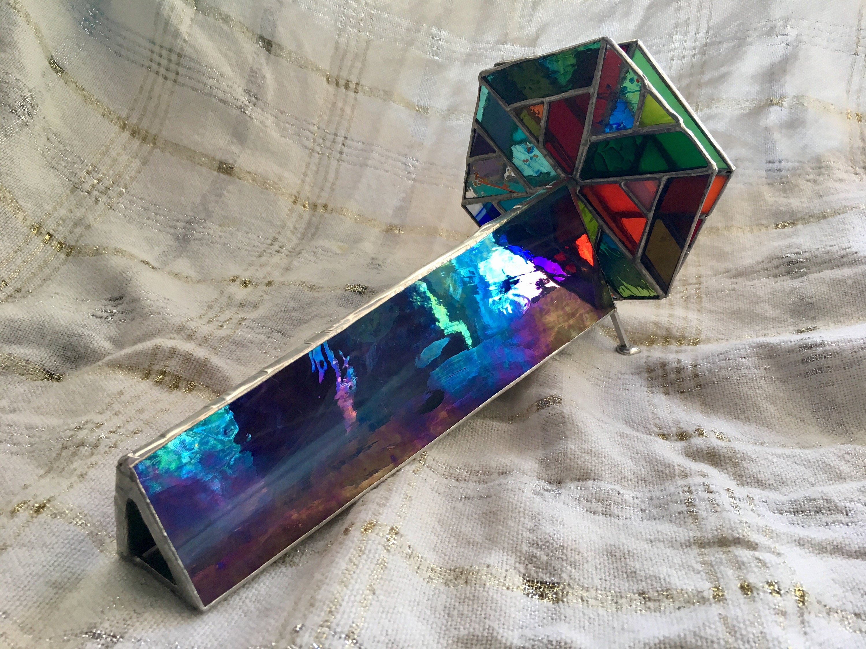 Kaleidoscope Large Handcrafted Stained Glass FREE SHIPPING Etsy