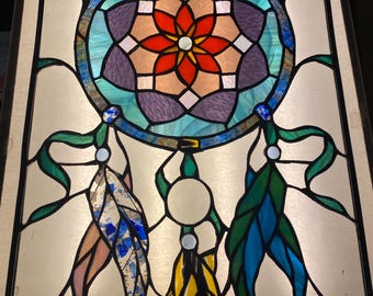Dreamcatcher Stained Glass Panel - 14