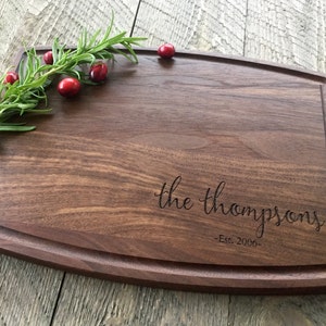 Custom Cutting Board, Personalized Cutting Board, Engraved Cutting Board, Christmas Gift, Wedding Gift, Walnut, Maple image 7