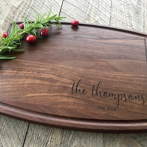 Custom Cutting Board, Personalized Cutting Board, Engraved Cutting Board, Christmas Gift, Wedding Gift, Walnut, Maple image 7