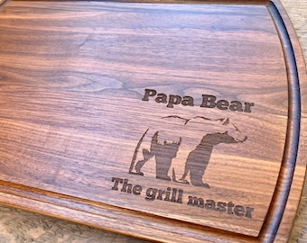 Cutting Board, Papa Bear, Gift for Dad, Gift for Him, Grilling Gift