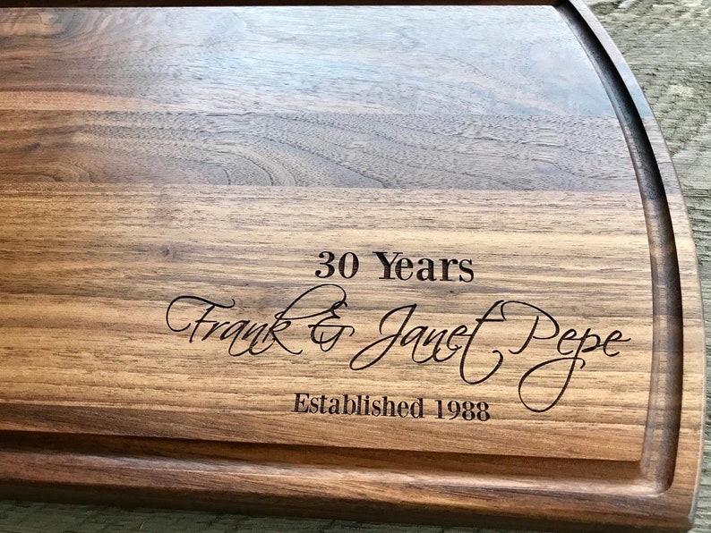 Anniversary Gift, Custom Cutting Board, anniversary gift for parents, 5th anniversary, Fast shipping image 2