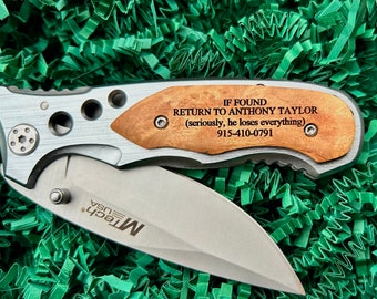Custom Pocket Knife, Fathers Day Gift, Gift for dad, Husband Gift, Gag gift, Boyfriend Gift, Funny Gift for Him, Personalized pocket knife