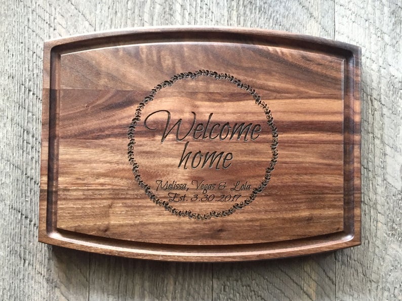 Realtor marketing First Home housewarming gift Cutting board Home sales New Home Welcome Home Real estate Closing Gift Client gift