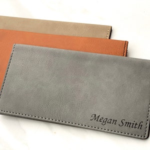 Cubierta de chequera, chequera personalizada, estuche de chequera, chequera de cuero, chequera para mujeres, billetera de chequera