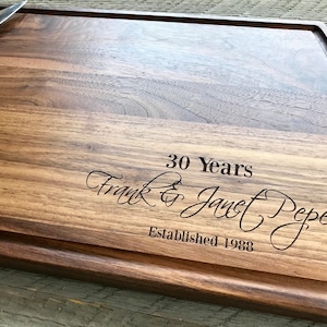 Anniversary Gift, Custom Cutting Board, anniversary gift for parents, 5th anniversary, Fast shipping image 1