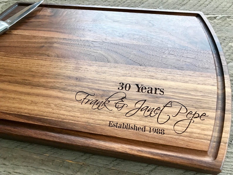 Anniversary Gift, Custom Cutting Board, anniversary gift for parents, 5th anniversary, Fast shipping image 1
