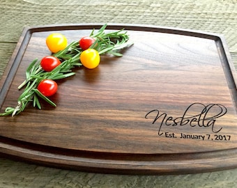 Custom Cutting Board, Personalized Cutting Board, Engraved Cutting Board, Wedding Gift, Engagement Gift, Anniversary Gift, Walnut, Maple