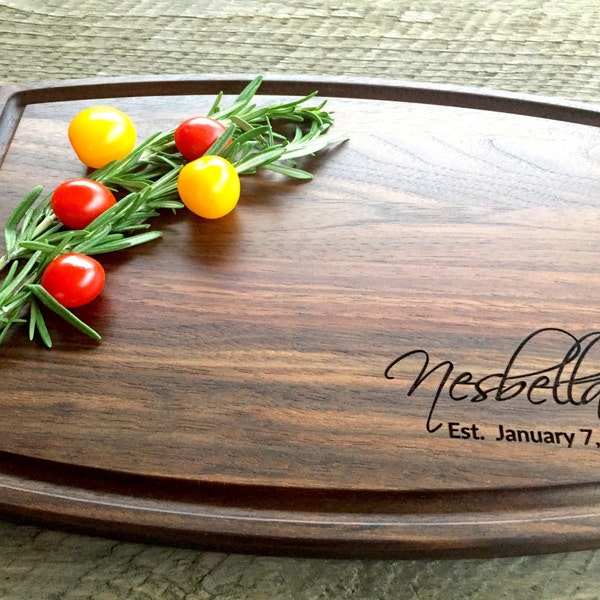 Custom Cutting Board, Personalized Cutting Board, Engraved Cutting Board, Wedding Gift, Engagement Gift, Anniversary Gift, Walnut, Maple