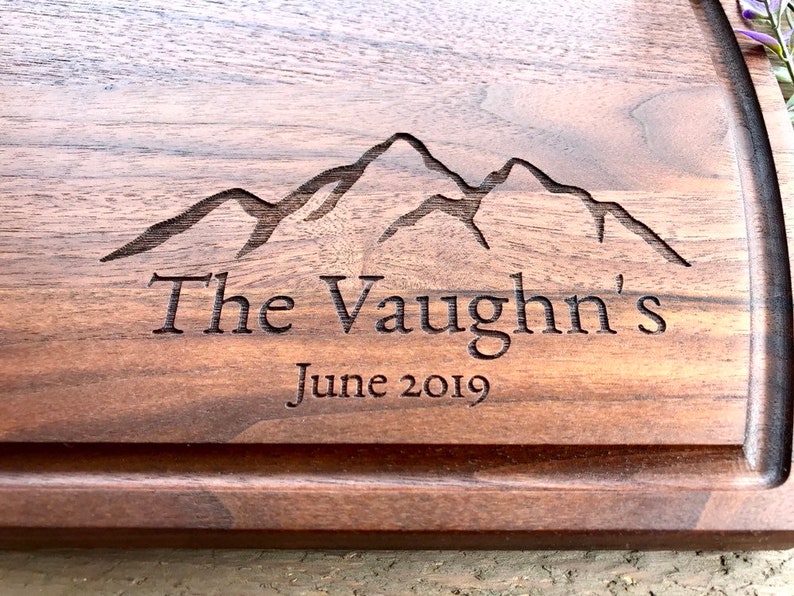 Cutting Board Personalized, Wedding Gift, Mountains, Outdoor, Custom wedding Gift, Outdoor lovers Gift image 4