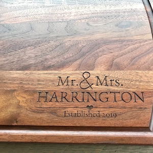 Cutting Board, Wedding Gift, Personalized cutting board, engagement gift, anniversary gift, Last name, Walnut wood image 2