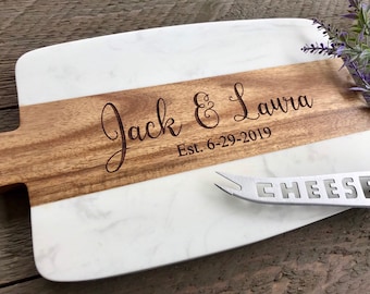 Cheese board, Personalized Wedding Gift, Anniversary Gift, Marble Cheese Board, cheese knife
